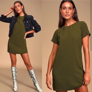 Lulus Olive Green Shift Dress